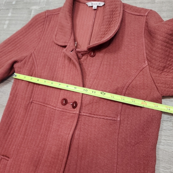 KLEEN Burnt Orange Soft Cotton Blend Button Down Coat Jacket Medium - Picture 9 of 14